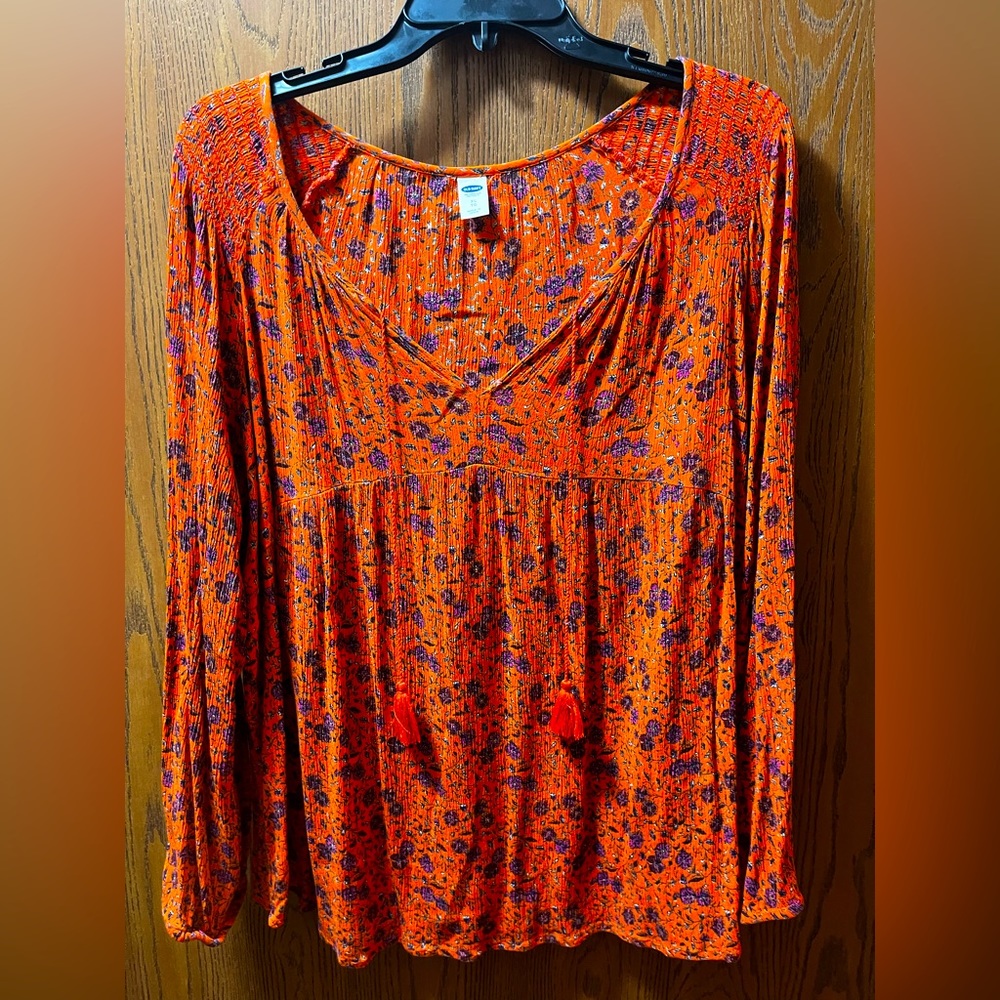 Old Navy XL Tunic Top, Orange and Purple